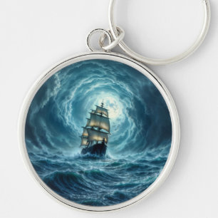 Ocean Tempest storm galjoen scheepsreis Sleutelhanger