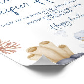 Ocean Theme Baby shower Fopspeen Hunt Spel Teken Poster (Hoek)