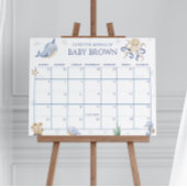 Ocean Theme Baby shower Guess Due Date Calendar Poster