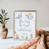 Ocean Theme Baby shower Spelletjes bord Poster