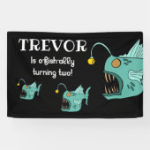 Ocean Theme Boys Birthday Anglerfish O-fish-al Spandoek (Horizontaal)