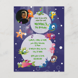 Ocean Theme Children's Birthday Party Invitation Kaart