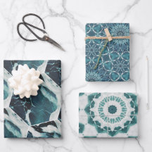 Ocean Theme Wrapping Paper Flat Sheet Set van 3