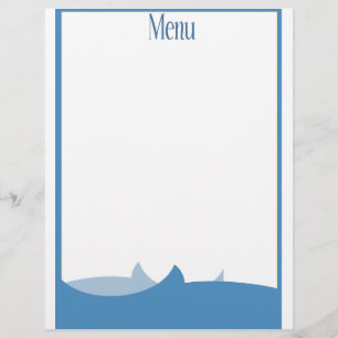 Ocean Themed blanco menu