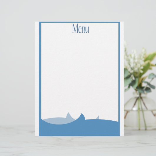 Ocean Themed blanco menu (Staand voorkant)