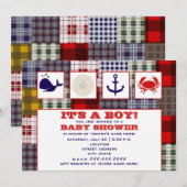 Ocean ThMED Baby shower Invitation - Pset Kaart (Voorkant / Achterkant)