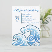 Ocean Thmet Birthday Invitation Kaart (Staand voorkant)