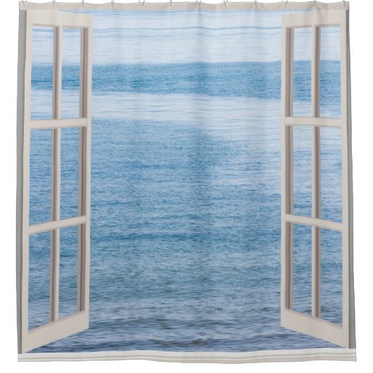 Ocean Through Window Lijst Shower Curtain Douchegordijn (Voorkant)