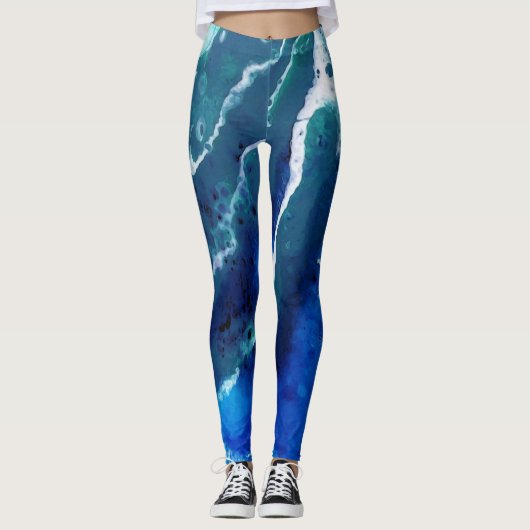 Ocean Tide Abstracte Leggings (Voorkant)