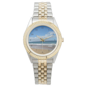 Ocean Tide Beach Waves Foto Horloge