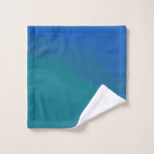 Ocean Tide Blue en Green Minimalist Bad Handdoek (Wasdoekje)