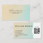 Ocean Tone Minimalist QR Code Professional Visitekaartje (Voorkant / Achterkant)