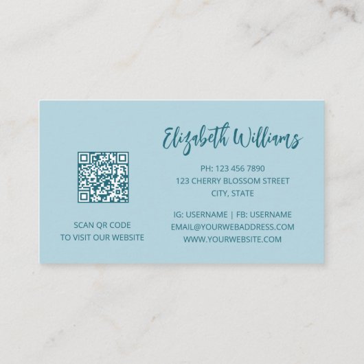 Ocean Travel Agent | QR-code Visitekaartje (Achterkant)