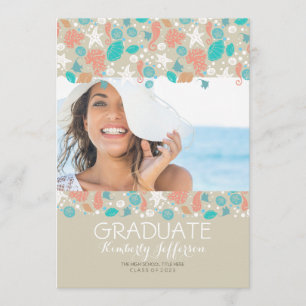 Ocean Treasures Beach Photo Graduparty Kaart