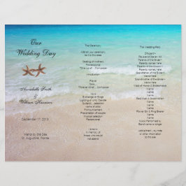 Ocean Tri-Fold Tropical Beach Wedding Programme