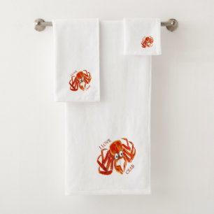 Océan tropical orange roi crabe blanc