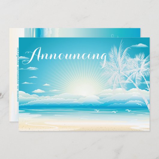 OCEAN TROPICAL RÊVES Mariage Faire-part (Devant / Derrière)