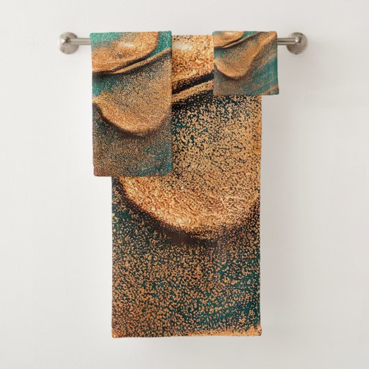 Océan Turquoise et bronze Abstrait Art (En situation)