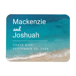 Ocean Turquoise Water Beach Wedding Save the Date Magneet