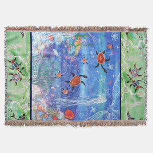 Ocean Turtles Throw Blanket Deken