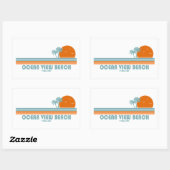 Ocean Uitzicht Beach Virginia Sun Palm Trees Rechthoekige Sticker (Vel)