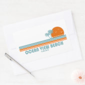 Ocean Uitzicht Beach Virginia Sun Palm Trees Rechthoekige Sticker (Envelop)