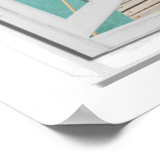 Ocean Uitzicht Faux Venster Poster (Hoek)