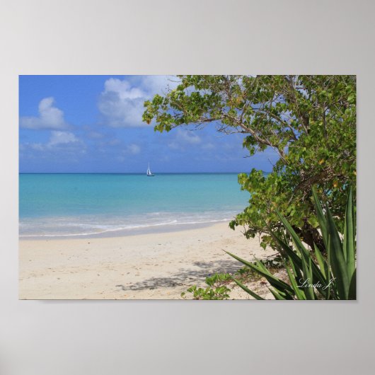 Ocean Uitzicht in Antigua Canvas Print (Voorkant)