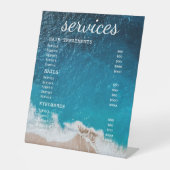 Ocean Uitzicht Salon Service Menu Sign Reclamebord Met Voetstuk (Voorkant)