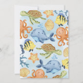 Ocean under the Zee Boy Baby shower Invitation Kaart (Achterkant)