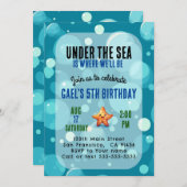 Ocean Under the Zee Verjaardagsuitnodiging Kaart (Voorkant / Achterkant)