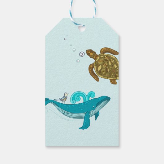 Ocean Underwater Dank u Labels Cadeaulabel (Achterkant)