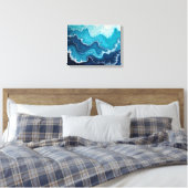 Ocean Veins – Deep Sea Fluid 16"x12" Abstract Canvas Afdruk (Insitu (Slaapkamer))