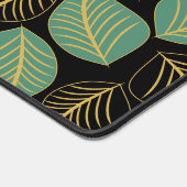 Océan vert et or large feuille motif sur noir (Coin)