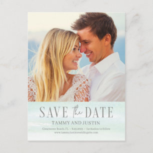 Ocean Vibes Beach Wedding Save the Date Briefkaart