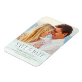 Ocean Vibes Beach Wedding Save the Date Magnet Magneet (Linkerzijde)