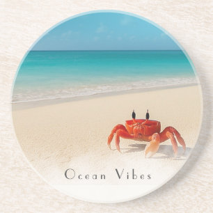 Ocean Vibes –  zandsteen krab Onderzetter