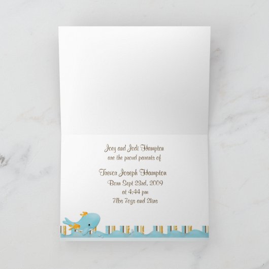 Ocean View Baby Faire-part (Intérieur)