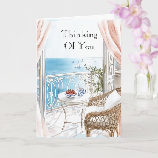 Ocean View Boats Thinking of You Kaart (Orchidee)