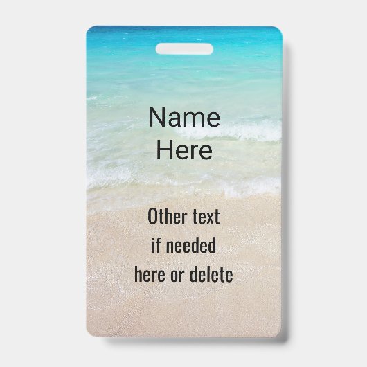 Ocean Water Beach Scene Custom Badge (Voorzijde)