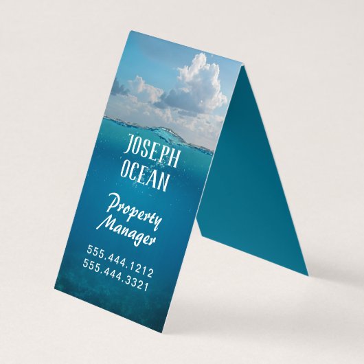 Ocean Water Blue Background Visitekaartjes (Achterkant)