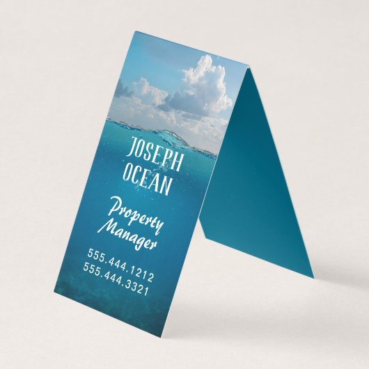 Ocean Water Blue Background Visitekaartjes (Voorkant)