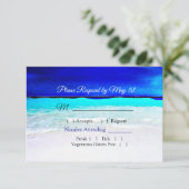 Ocean Water Blue Beachy Wedding Carte RSVP (Debout devant)