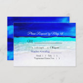 Ocean Water Blue Beachy Wedding Carte RSVP (Devant / Derrière)