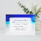 Ocean Water Blue Beachy Wedding Carte RSVP (Debout devant)