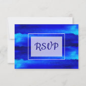 Ocean Water Blue Beachy Wedding Carte RSVP (Dos)