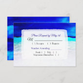 Ocean Water Blue Beachy Wedding Carte RSVP (Devant / Derrière)