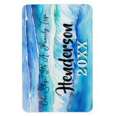 Ocean Water Waves Waterverf Cruise Room Monogram Magneet (Verticaal)