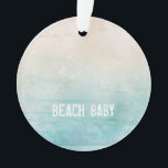Ocean Watercolor BEACH BABY Sand Voyage Vacances<br><div class="desc">Aquarelle Beach Design dans Ocean Blue & Sand couleurs avec BABY BEACH personnalisé en blanc. Facile à personnaliser le texte, la couleur du texte, la police. Un Souvenir Keepsaké pour les amoureux de la plage et des temps spéciaux là pour profiter toute l'année. Moderne, Amusant, Intemporel. Mélangez et faites correspondre...</div>