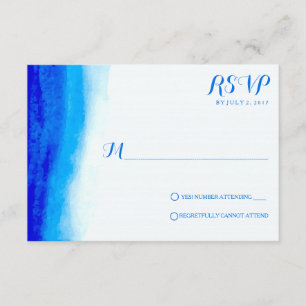 Ocean Watercolor Blue Wedding Cartes RSVP